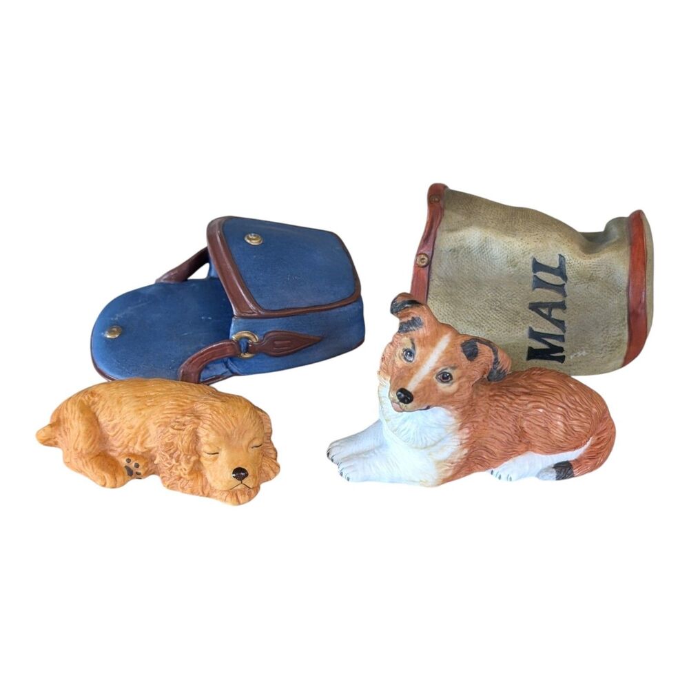 Princeton Gallery Puppy Special Delivery Border Collie & Purse Napper Golden Lot